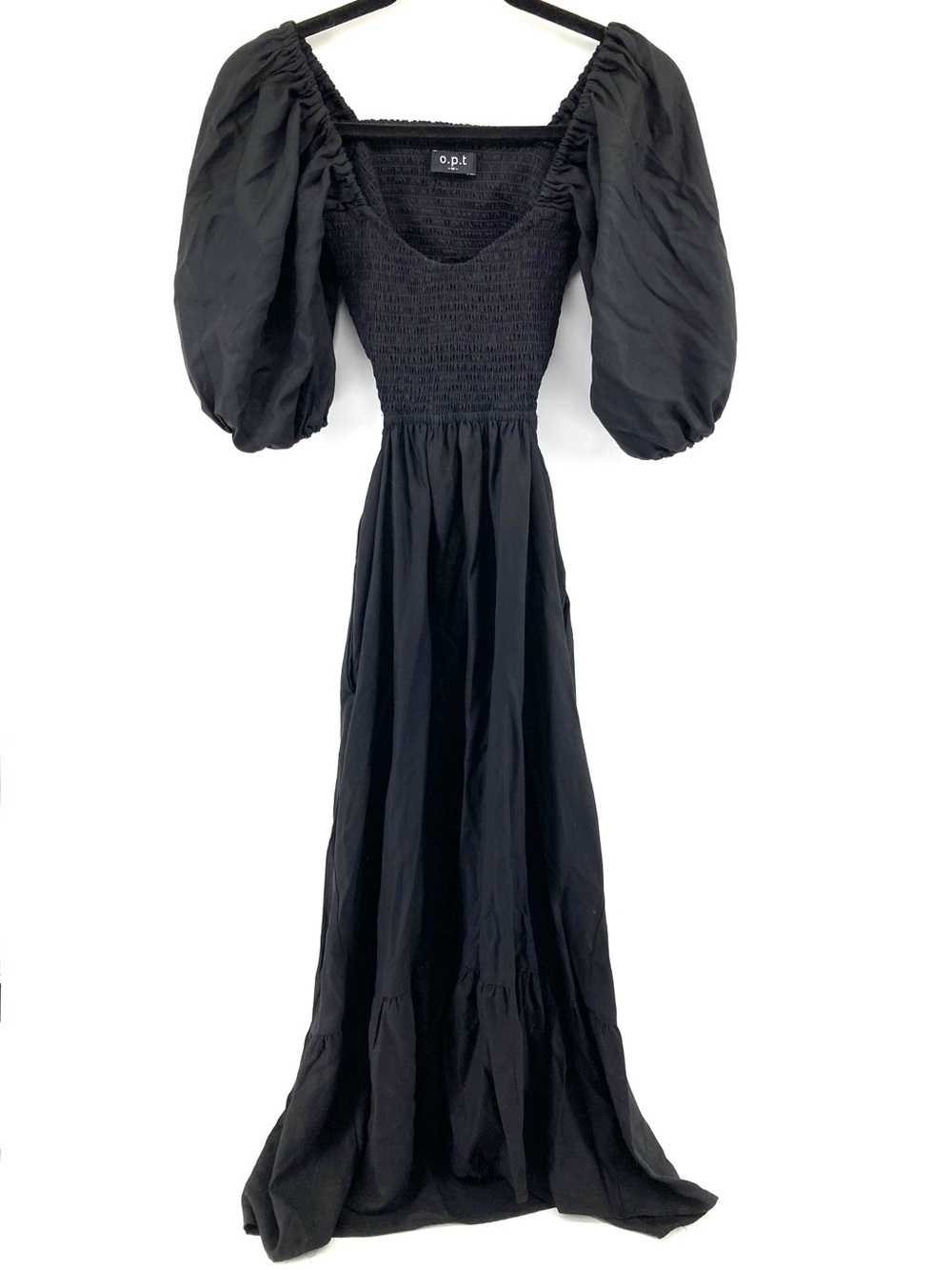 O.P.T. Black Smacked Backless Maxi Dress